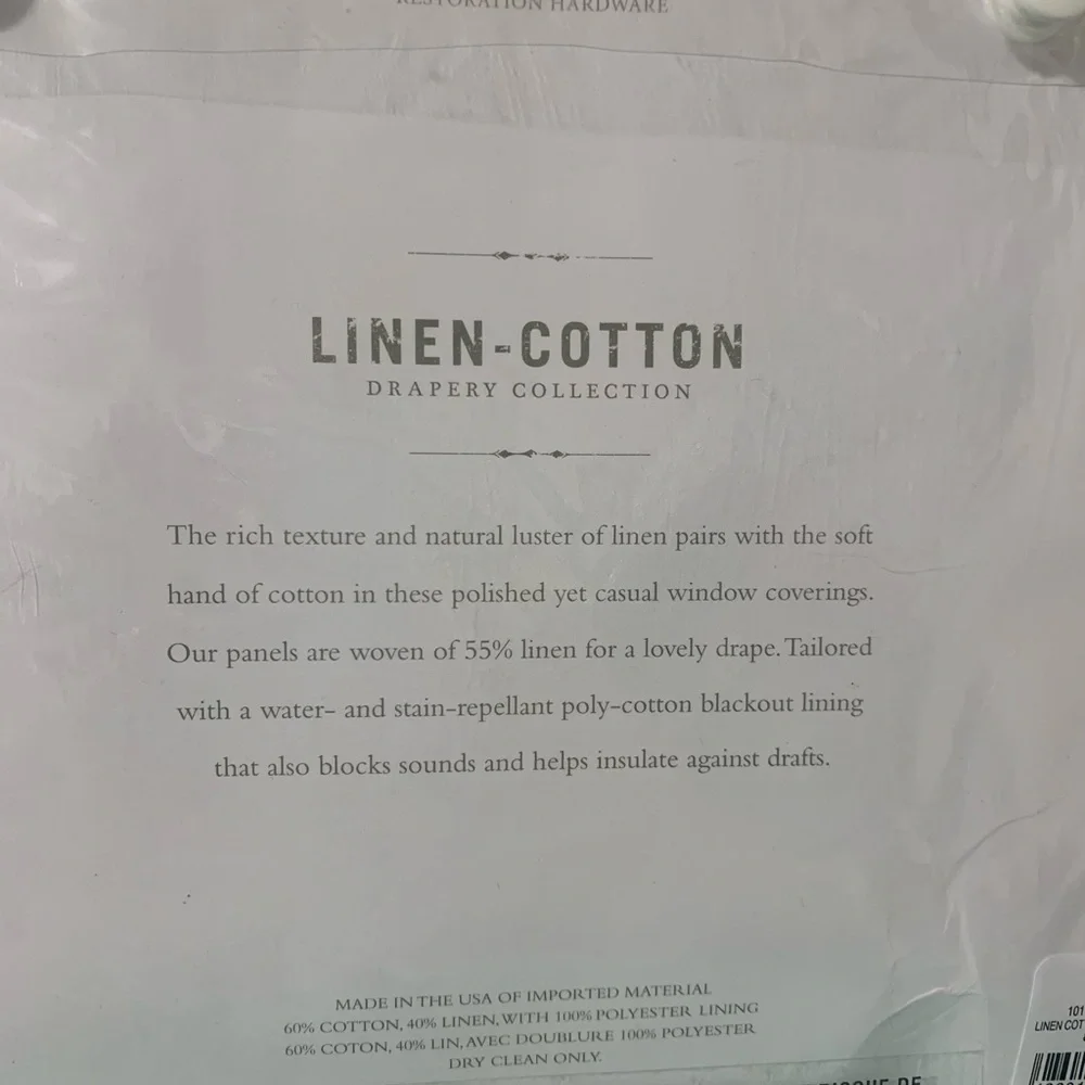 NIP Restoration Hardware Baby & Child Gray Linen Cotton 50 x 84 Curtain